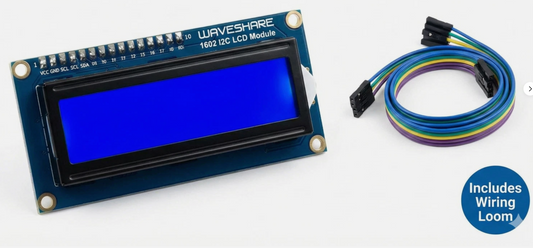 Waveshare LCD1602 I2C 16×2 Character Display Module – Raspberry Pi & Arduino Compatible