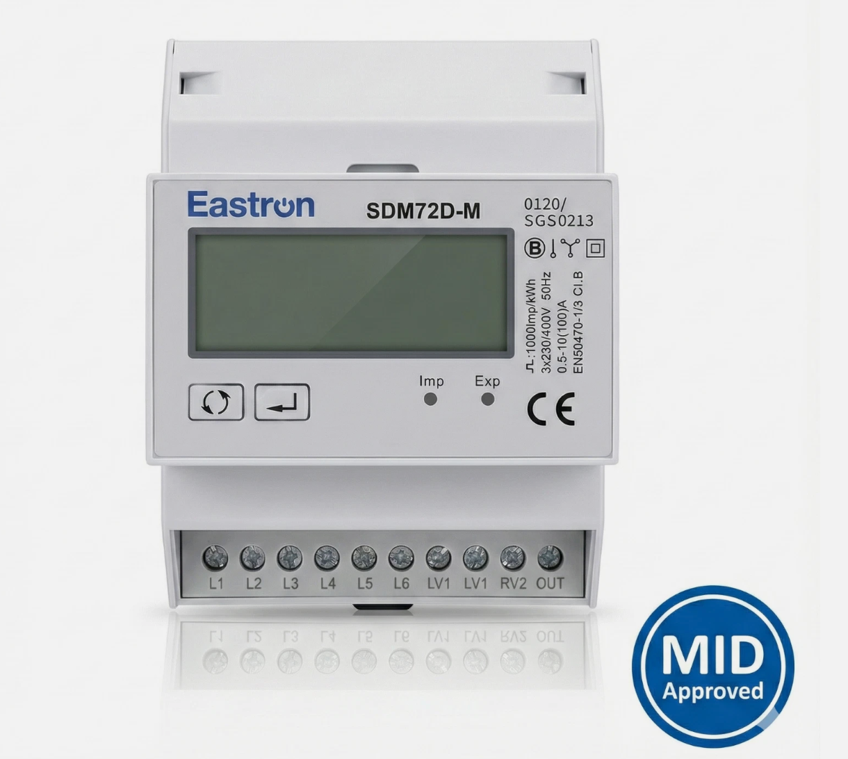 Eastron SDM72D-M MID 3-Phase Energy Meter – LCD Display – Modbus RS485 – UK Stock