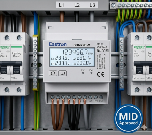 Eastron SDM72D-M MID 3-Phase Modbus Energy Meter - UK Stock