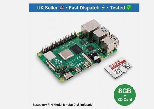 Raspberry Pi 4 8GB + 16GB SD Card - UK Stock
